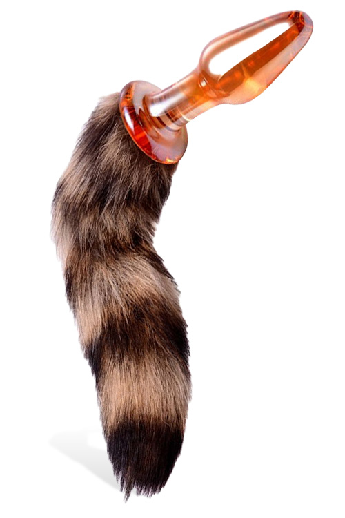 4" Fluffy Fox Tail Glass Butt Plug