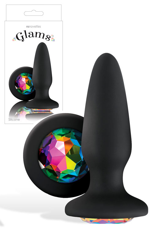 4" Butt Plug with Rainbow Gem Base