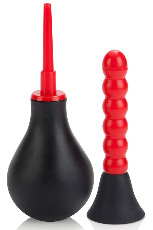 4" Ribbed Anal Douche with Interchangable Nozzles