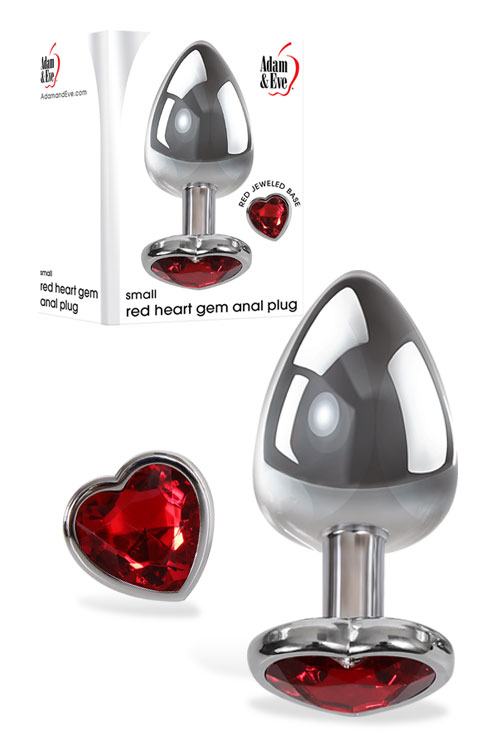 Small 2.81" Jewel Heart Base Metal Butt Plug