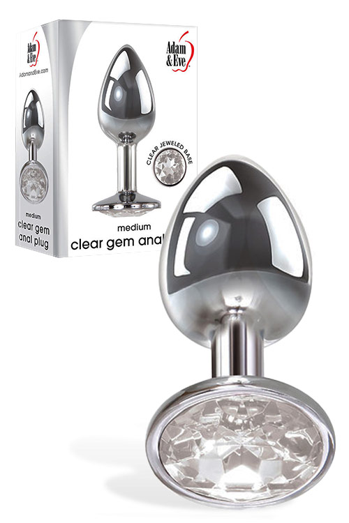 Medium 3.25" Clear Gem Base Butt Plug