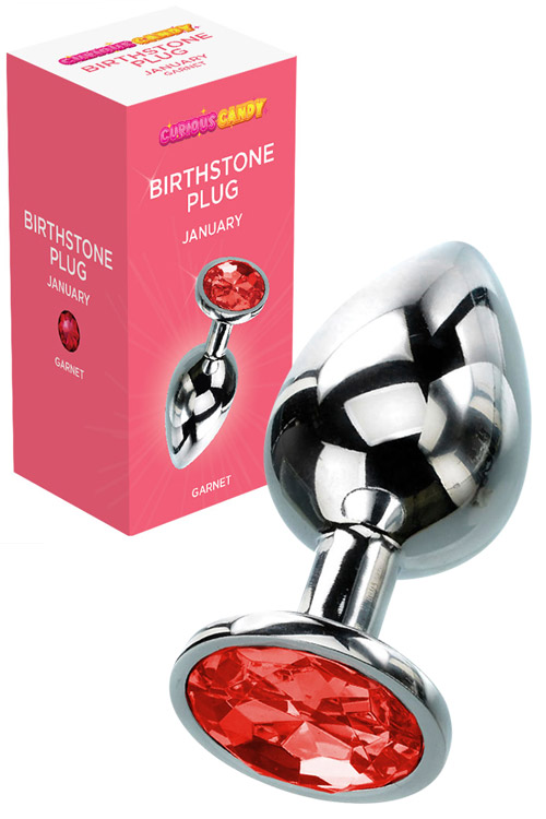 January 2.7" Garnet Birthstone Butt Plug with Jewel