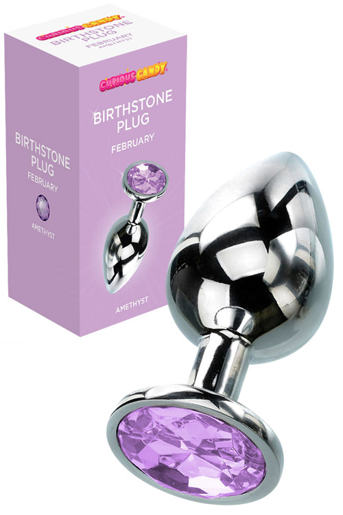 February 2.7" Amethyst Birthstone Butt Plug