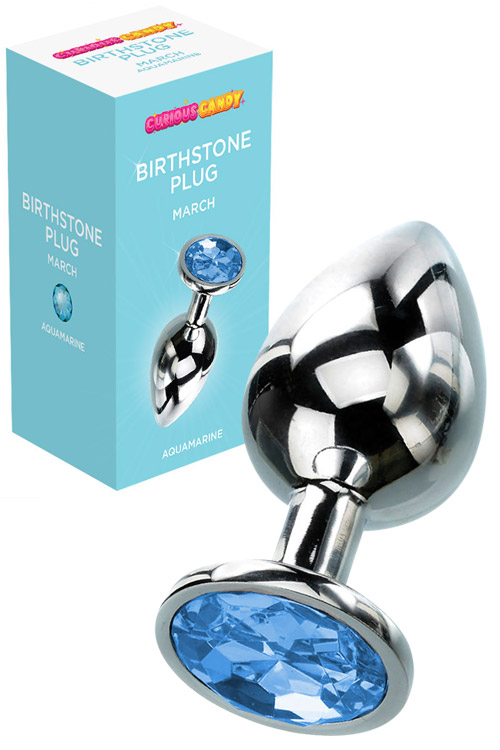 March 2.7" Aquamarine Birthstone Butt Plug