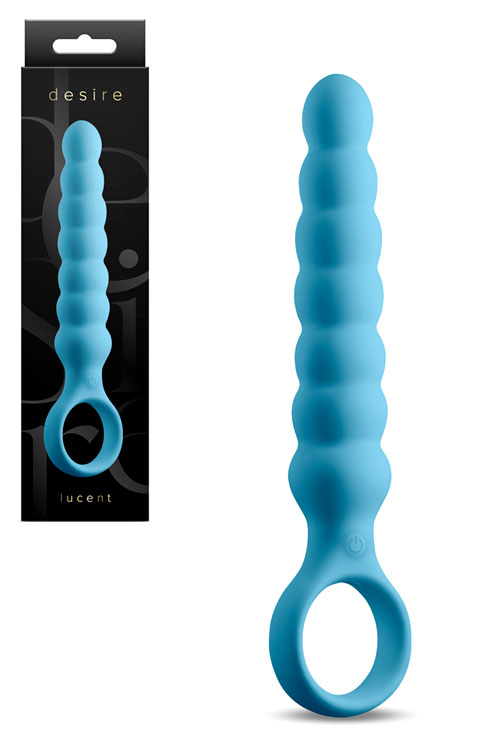 Lucent by Desire 6.5" Beaded Vibrating Anal Wand with Ring Handle