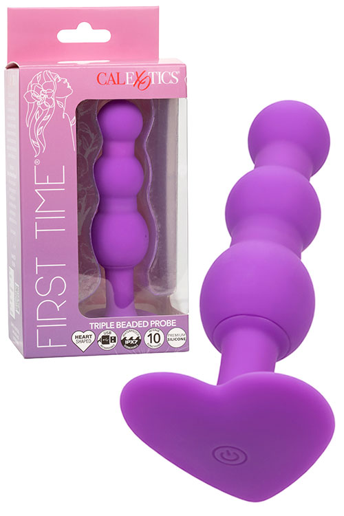First Time 4.25" Triple Beaded Anal Probe