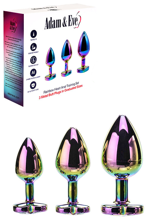 Rainbow Heart 3 Piece Anal Training Set