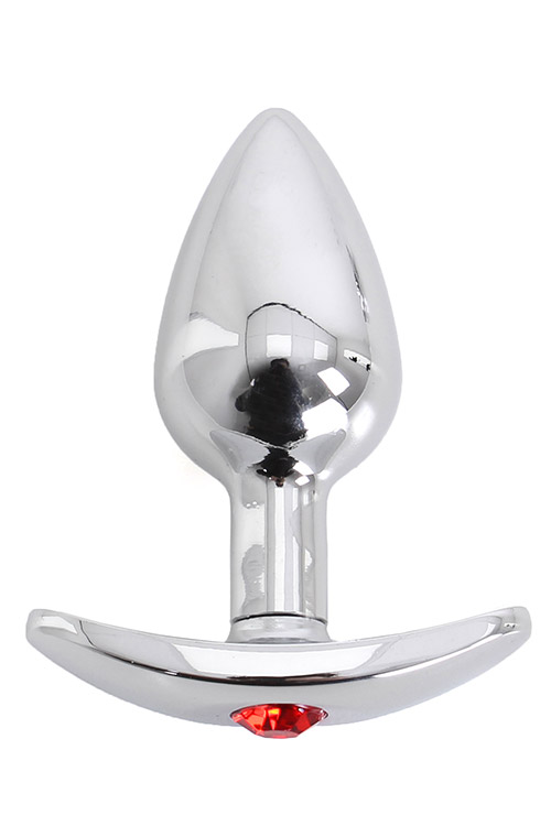 Aluminium 2.8" Butt Plug with Gem Base