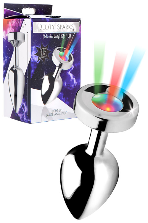 Light Up 4" Metal Butt Plug | Large