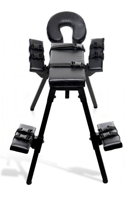 Faux Leather Sex Bench with Adjustable Restraints