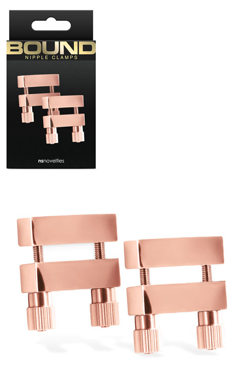Bound Double Screw Rose Gold Nipple Clamps