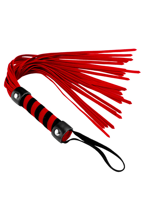 Short 15.75" Red Suede Touch Flogger