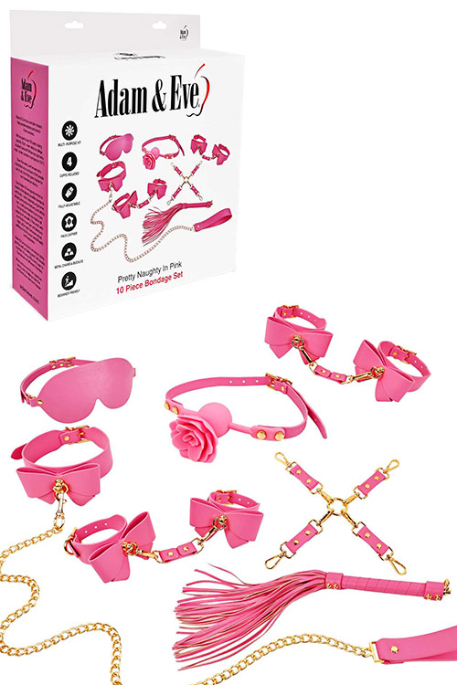 Pretty Naughty In Pink 10 Piece Bondage Set