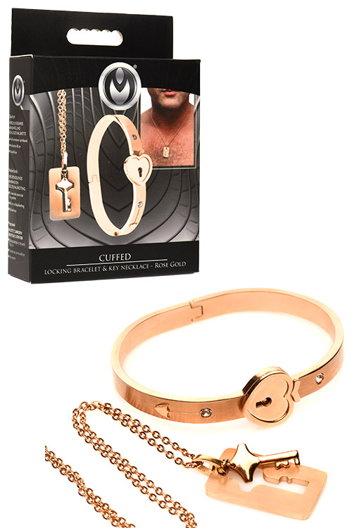 Cuffed Locking Bracelet & Key Necklace