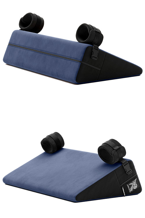 Black Label Wedge 24" Bondage Sex Positioning Pillow with Cuffs and Blindfold