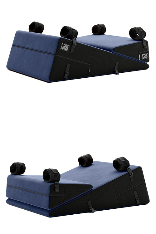 Black Label 24" Wedge & Ramp Sex Positioning Pillow Combo with Cuffs & Blindfold