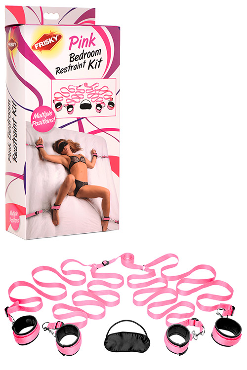 6 Piece Pink Under Bed Restraint Kit