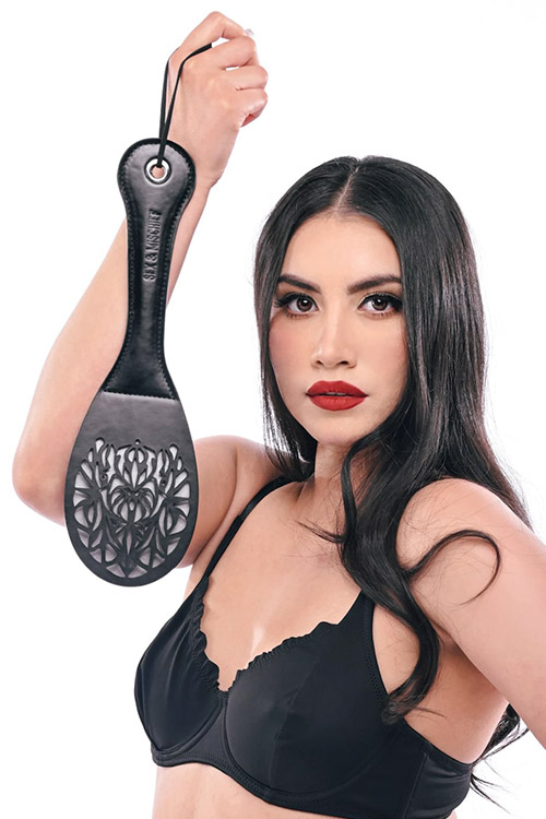 13" Faux Leather Lace Spanker