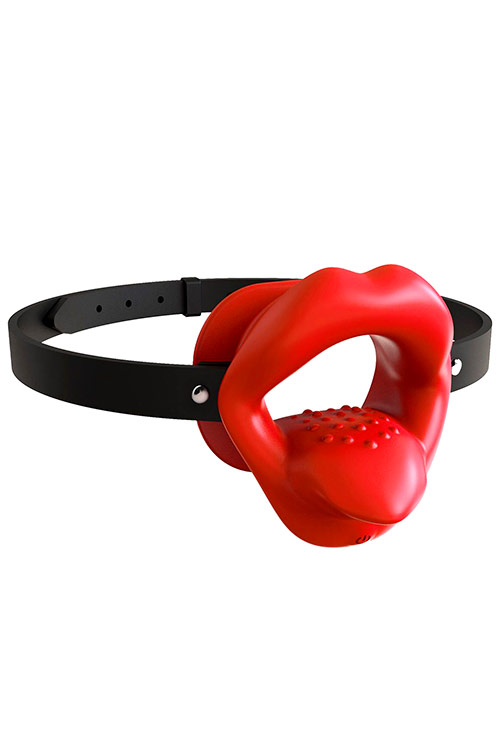 Vibrating Silicone Lips & Tongue Mouth Gag