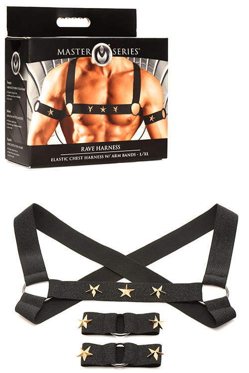 Rave Elastic Chest Harness with Arm Bands