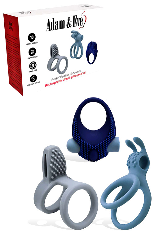 Rockin Rumbler Enhancer Vibrating Couples Ring Set