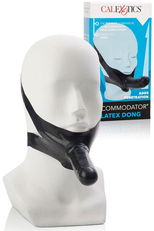 5" Latex Face Strap On Dong