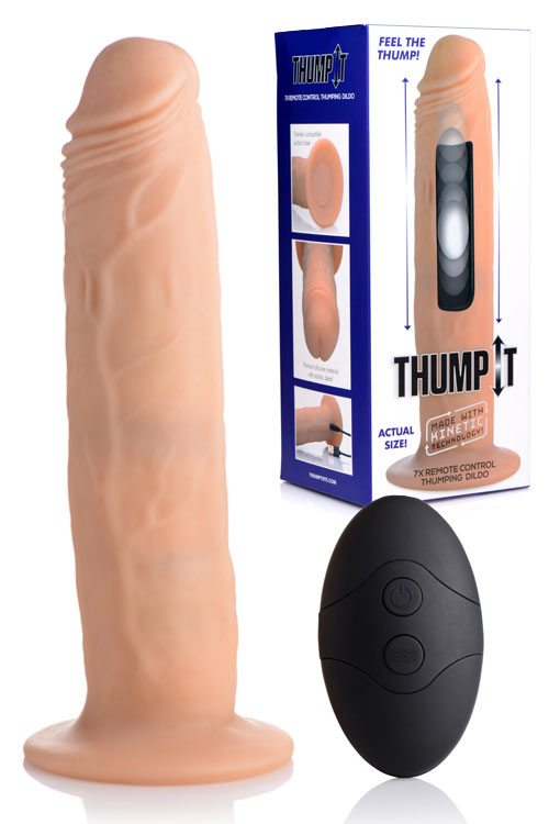 8.7" Remote Controlled Thumping Silicone Dildo