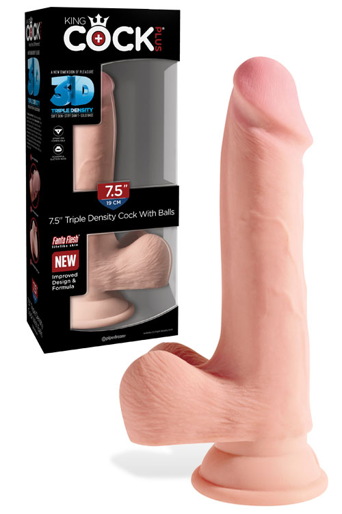 King Cock Triple Density 7.5" Dildo With Balls