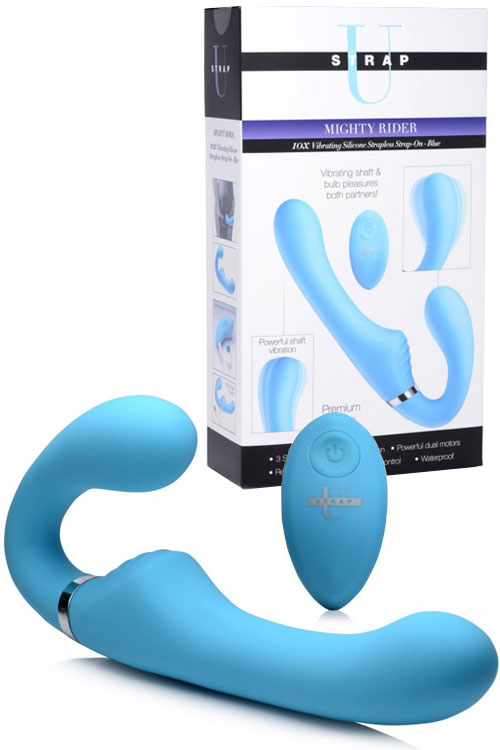 8.4" Remote Controlled Vibrating Strapless Strap On