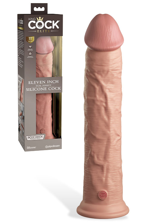 King Cock Elite Dual Density 11" Silicone Dildo