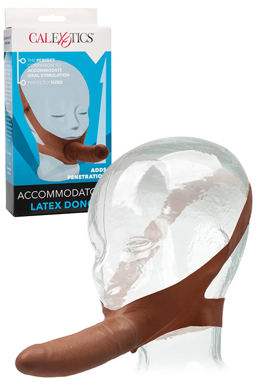 Accommodator 5.25" Face Latex Strap On