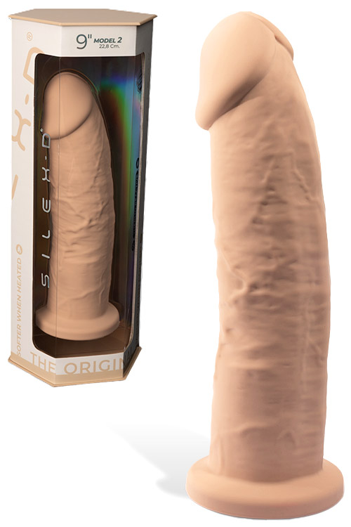 D Model Two 9" Thermo Reactive, Realistic, Dual Density Dildo