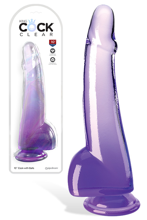 King Cock Clear 10" Realistic Dildo with Balls & Suction Cup Base