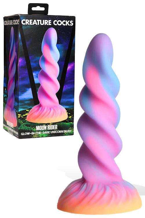 Moon Rider 8.1" Luminous Silicone Unicorn Horn Dildo