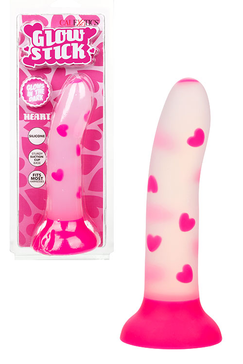 Glow Stick Heart 6" Dildo with Decorative Heart Patterns