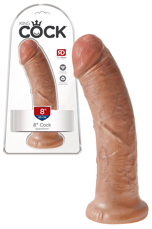 King Cock 8" Realistic Dildo with Suction Cup Base