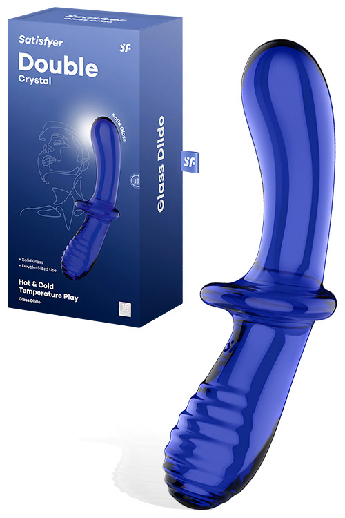 Double Crystal 7.9" Glass Dildo