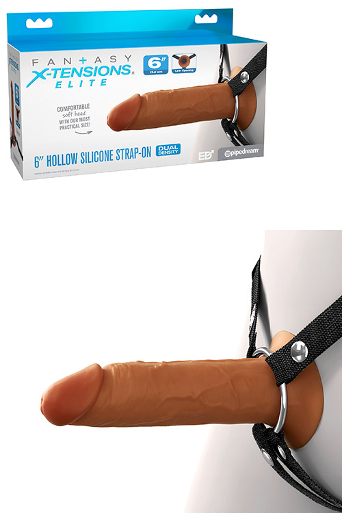 Elite 6" Silicone Dual Density Hollow Strap On