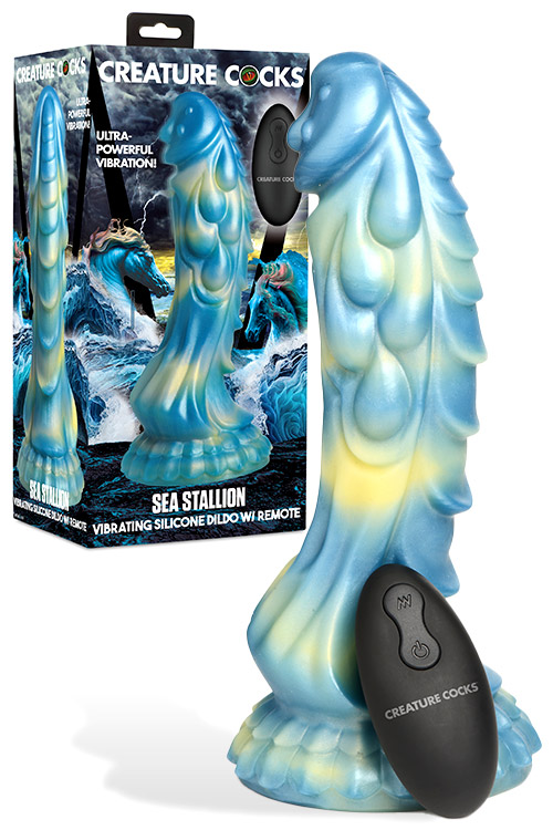Sea Stallion 8.3" Vibrating Silicone Dildo with Remote