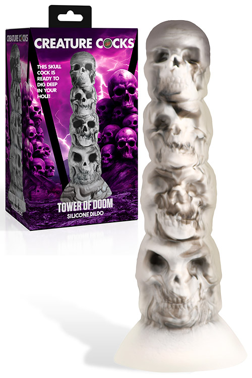 Tower of Doom 7" Silicone Suction Cup Skull Dildo