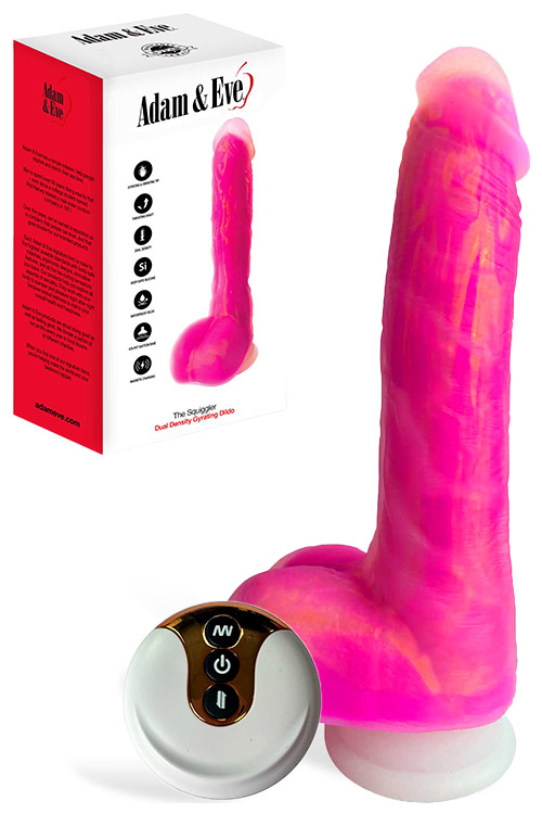 The Squiggler Dual Density 9" Gyrating Dildo with Remote
