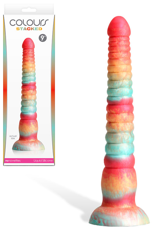 Colours Stacked 9" Silicone Dildo With Suction Cup Base