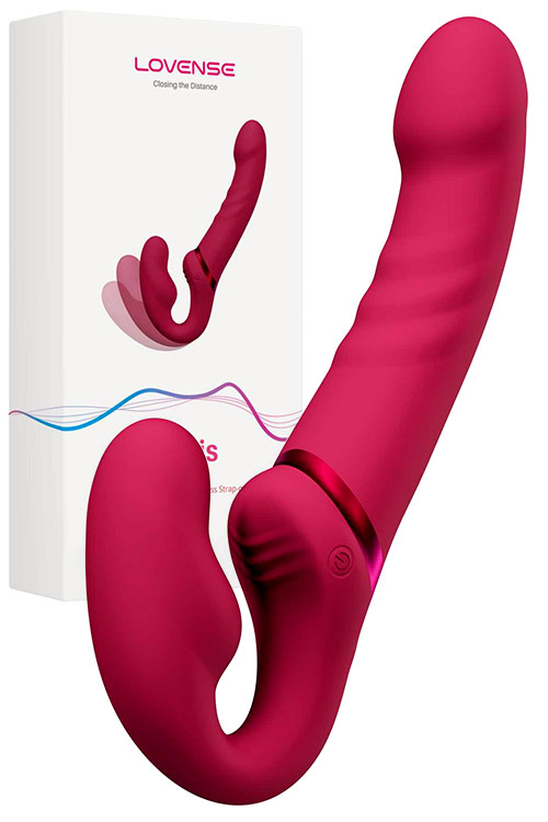 Lapis App Enabled 9" Vibrating Strapless Strap On