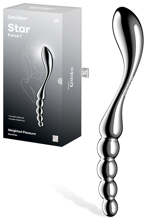 Star Force 1 S Shaped 8.2" Stainless Steel Dildo