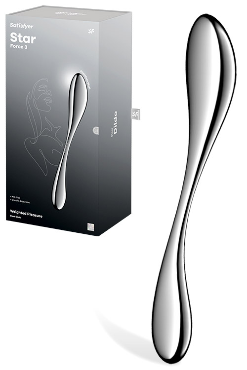 Star Force 3 Stainless Steel 10.6" Dual Ended Dildo