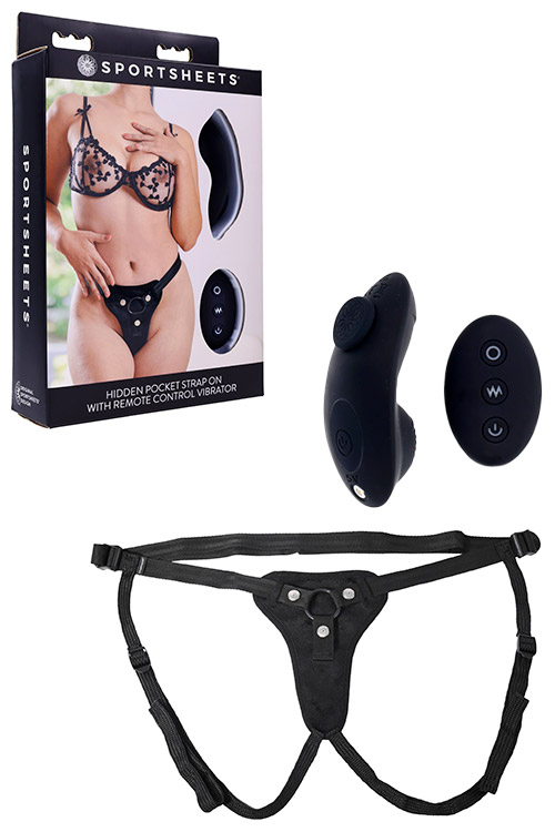 Hidden Pocket Strap On & Remote Control Vibrator Set