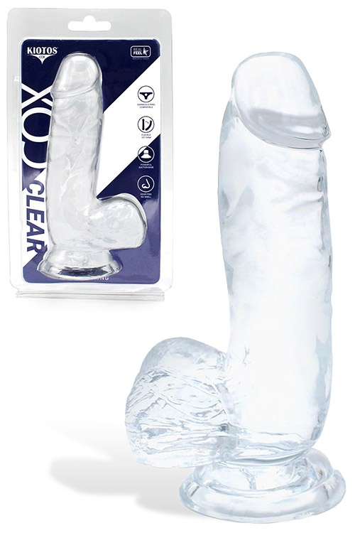 6.1" Realistic Transparent Dildo With Suction Cup Base
