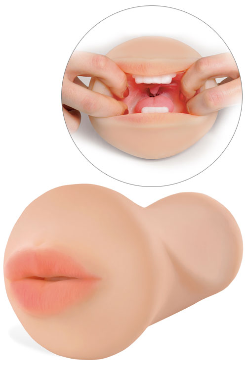 Deep Throat 6.4" Realistic Mouth Masturbator plus Sculpted Teeth