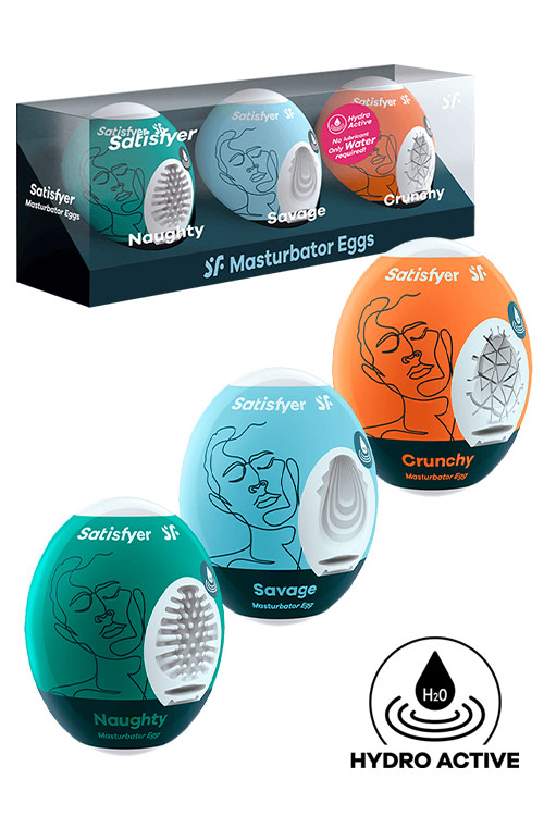 Masturbator Eggs 3 Piece Set Naughty, Savage, Crunchy