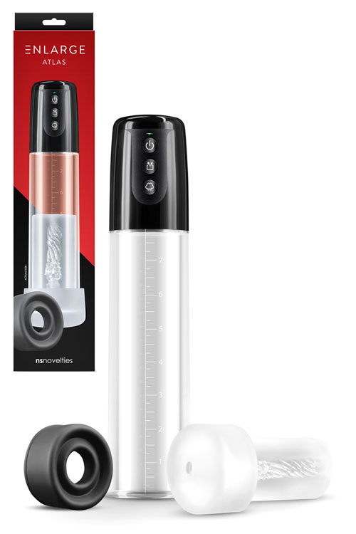 Enlarge Atlas 11.6" Penis Pump Set with Cock Ring & Masturbator Sleeve